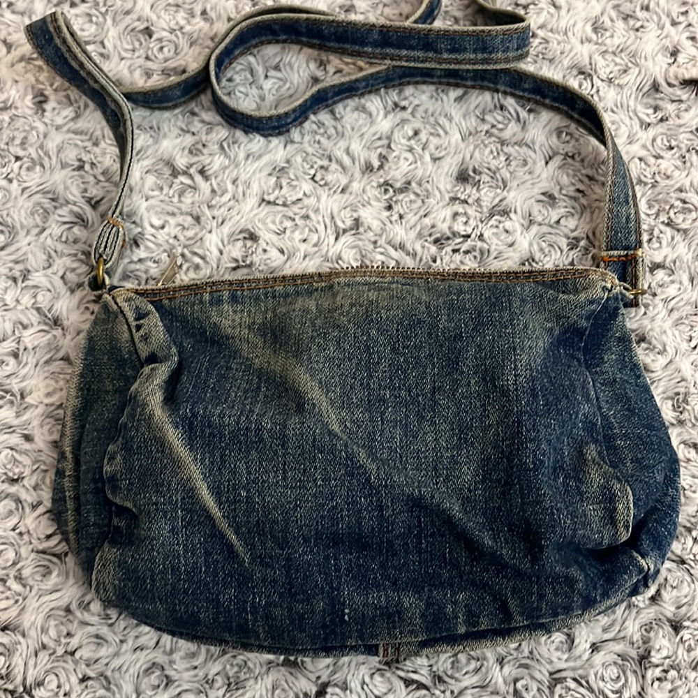 Denim Jeans Vintage Purse Crossbody Shoulder Bag Boho Anthro Coastal Kawaii Goth - Picture 6 of 9